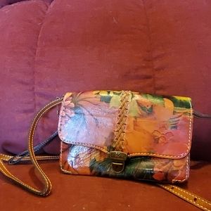 Leather crossbody organizer bag